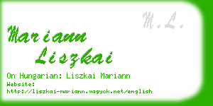 mariann liszkai business card